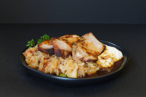 Honey Garlic Glazed Herbed Pork Loin Plate
